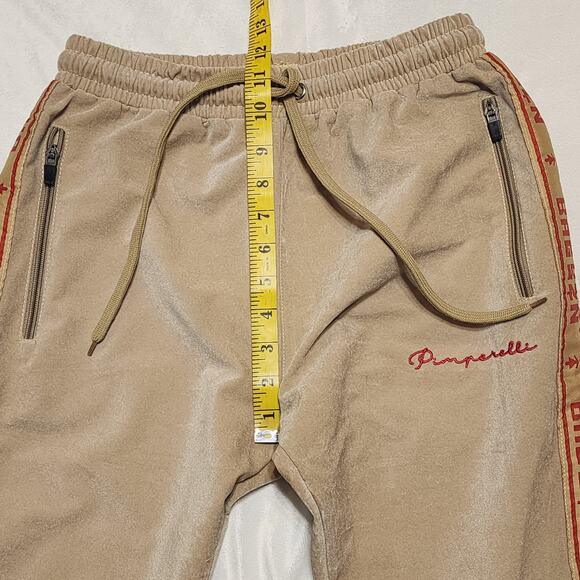 Pimperelli Unisex RARE Velvet BAGSZN Red Trim Elastic Waist Jogger Pants, Small - Picture 8 of 8